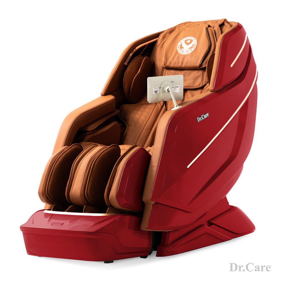 DR-XR 967 XREAL Massage Chair red with brown interior